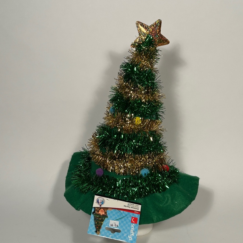 Festive Green and Gold Christmas Tree Decoration Hat